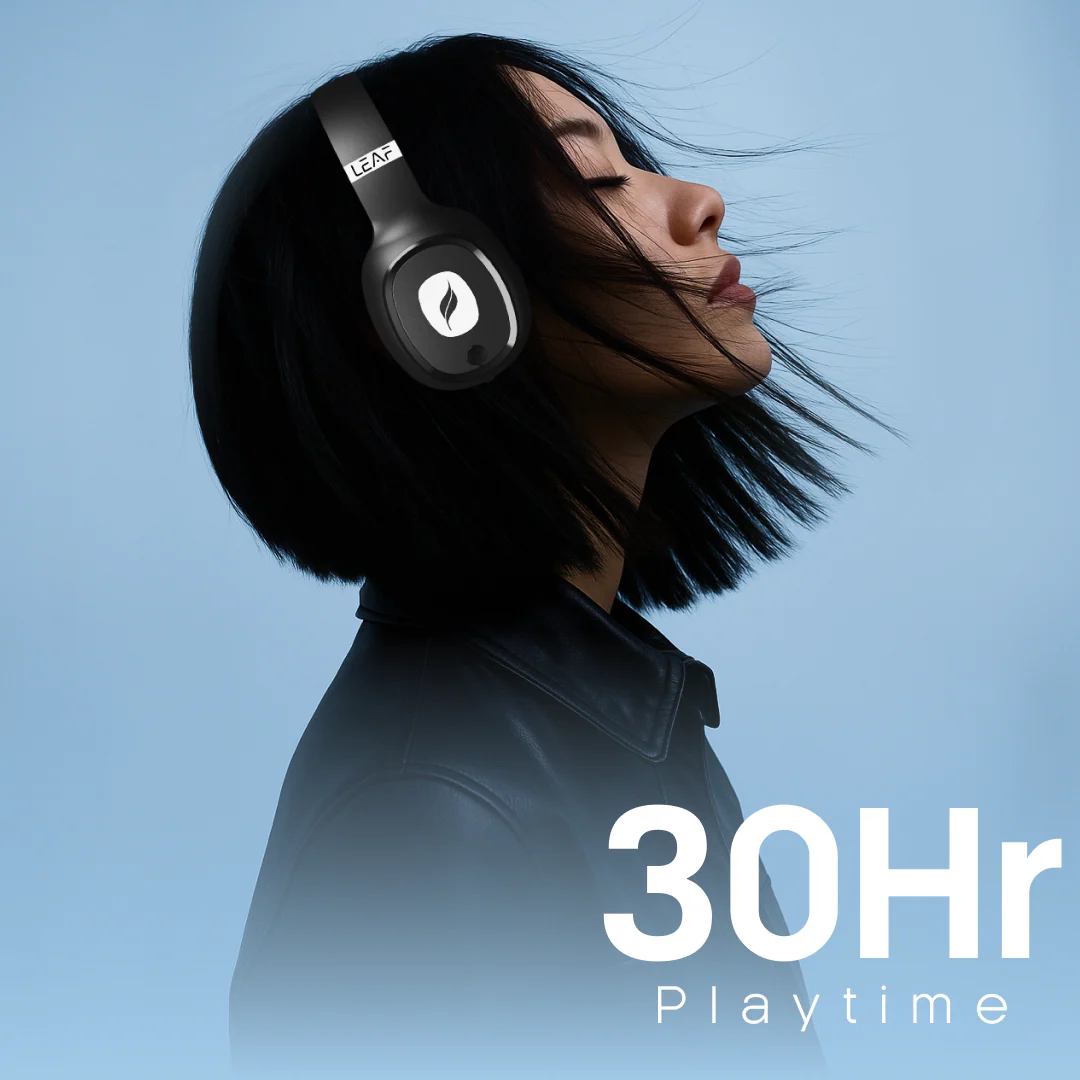 Leaf Bass Wireless Headphones (Carbon Black) - Image 4