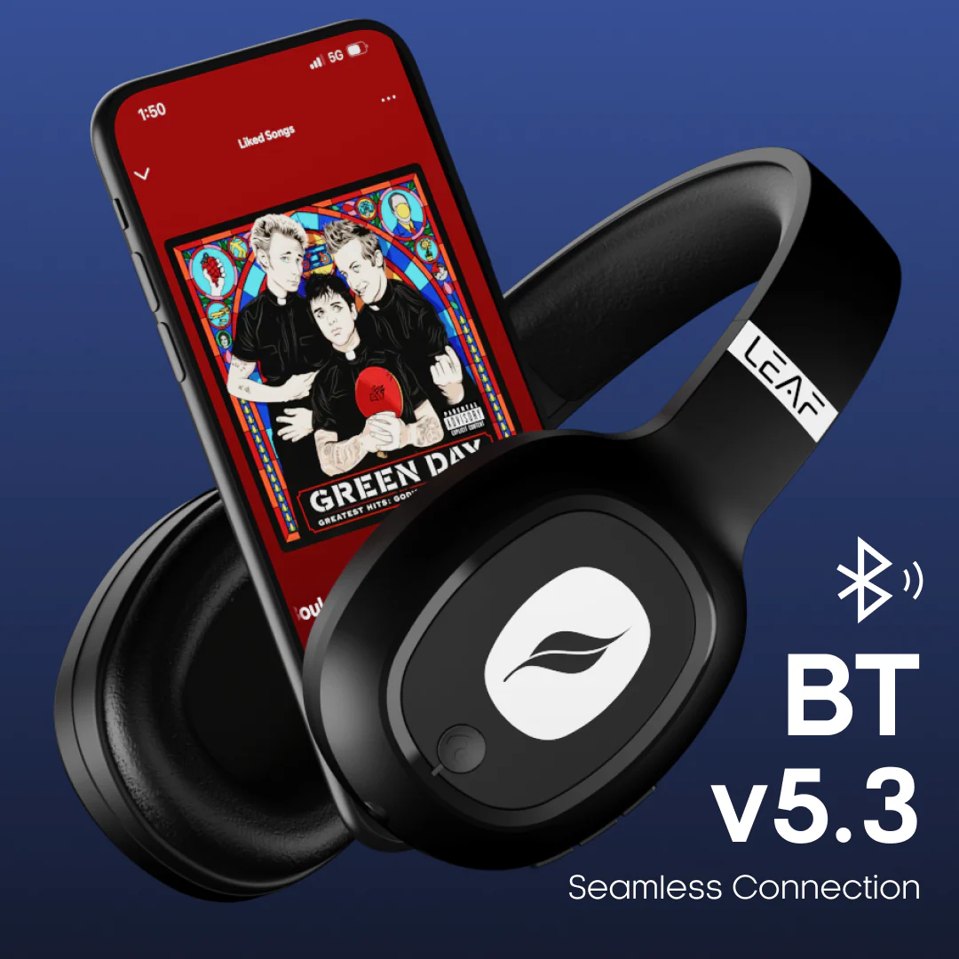 Leaf Bass Wireless Headphones (Carbon Black) - Image 8