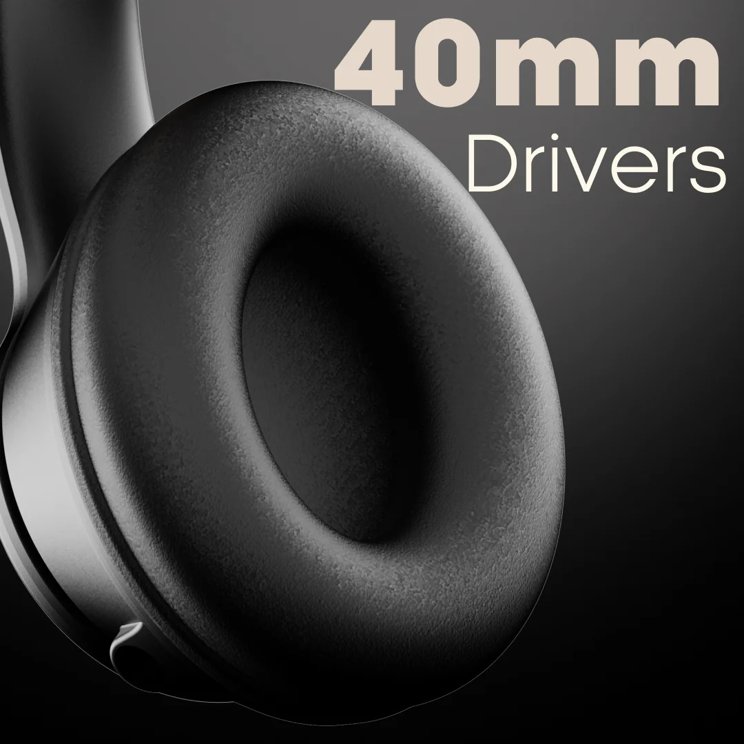 LEAF BASS X414 WIRELESS HEADPHONES- CARBON BLACK - Image 6
